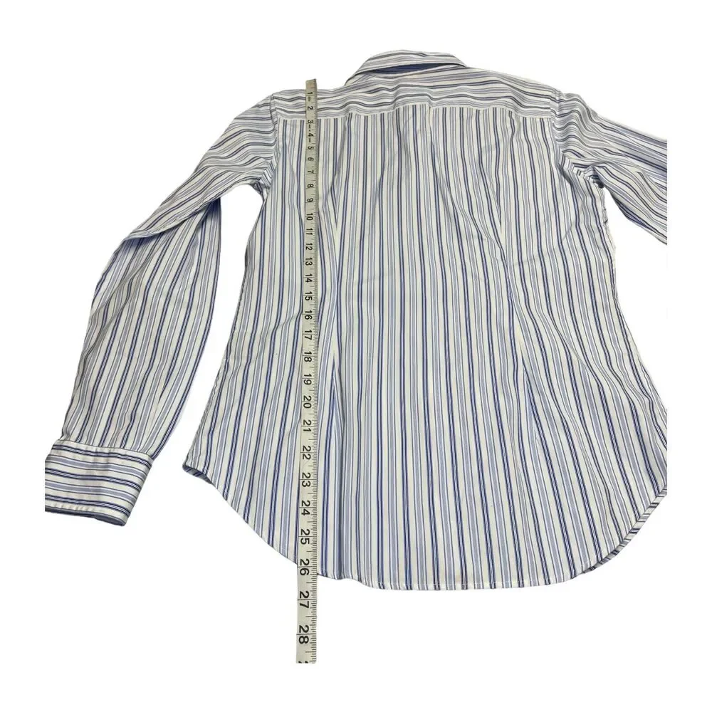 Ralph Lauren Rowing Club Boys 6 White Striped Long Sleeve Slim Fit Button Down - Picture 7 of 8